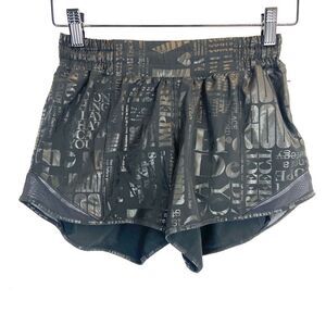 Lululemon Speed Up Shorts Size 6 Black 20 yr Manifesto Foil 4” Running Workout